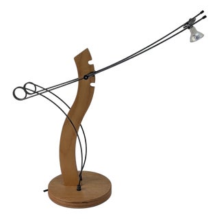 Vintage Table Lamp in Plywood For Sale