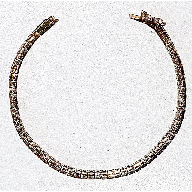 Metal 1970s 18k Gold Tennis Bracelet For Sale - Image 7 of 11