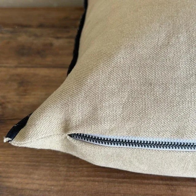 French Stone Washed Linen Accent Pillow With Down Feather Insert For Sale - Image 4 of 6