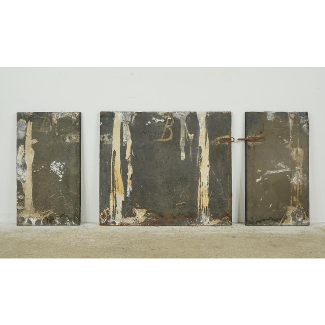 The Plaza Hotel French Black Cast Iron Fireback Set For Sale - Image 12 of 16