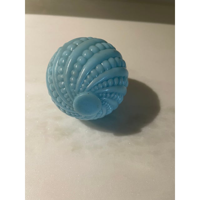 Victorian Antique Victorian French Light Blue Hobnail Newel Post Finial For Sale - Image 3 of 6
