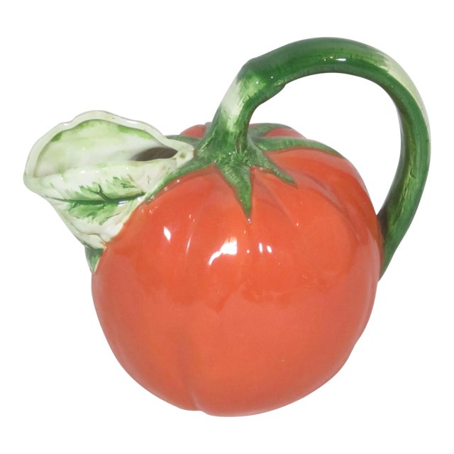 1980s Vintage Ceramic Tomato Pitcher For Sale