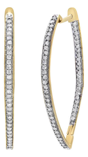 10k Yellow Gold Round Cut Diamond Earrings (1 cttw, I-J Color, I2-I3 Clarity)