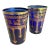 Vintage Cobalt Blue Gold Filagree Juice Glasses Set of 2 For Sale