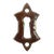 Antique Brown Enameled 2.5 In. Cast Iron Keyhole Cover For Sale