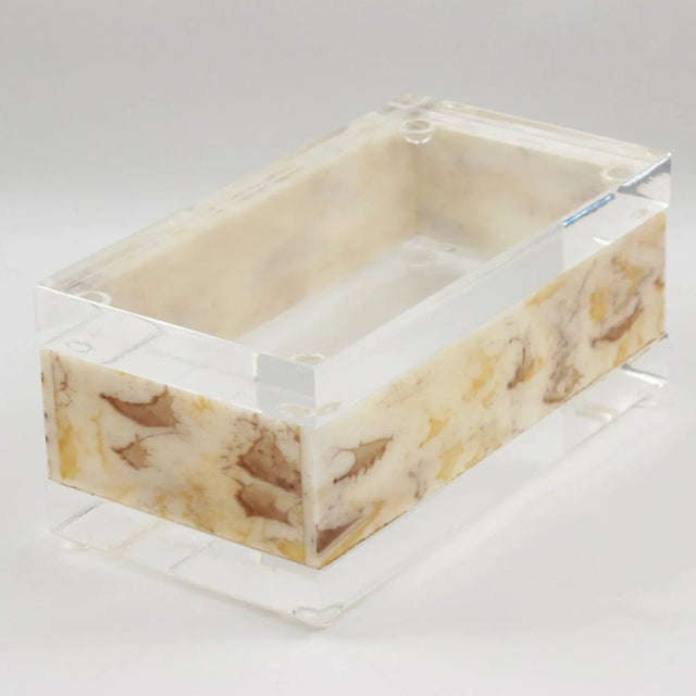 Plastic Marble-Like Lucite Box, 1970s For Sale - Image 7 of 8
