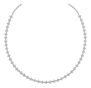 Platinum & 14k White Gold 11.27ctw Lab Grown Diamond Link Tennis Necklace