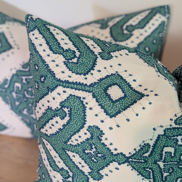 2020s Tilton Fenwick Pombal Turquoise Lumbar Pillows - Set of 2 For Sale - Image 5 of 5