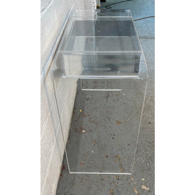 Vintage Lucite Waterfall Vanity Desk For Sale - Image 9 of 11