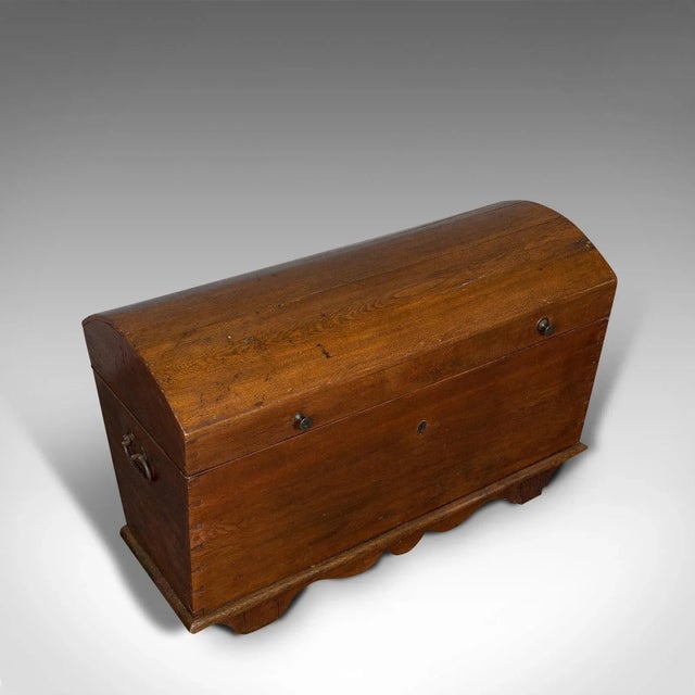 C. 1800 Large Georgian Antique Oak Chest For Sale - Image 9 of 13