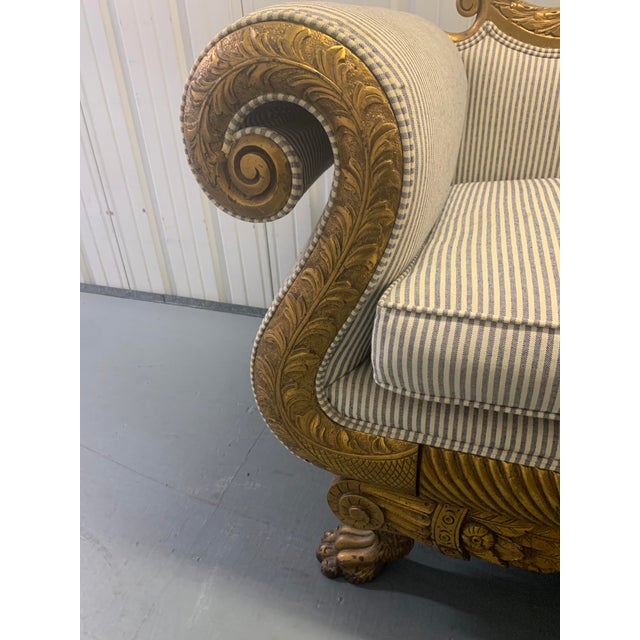 Liberace Estate American Classical Style Carved Giltwood Settee Loveseat For Sale - Image 4 of 12