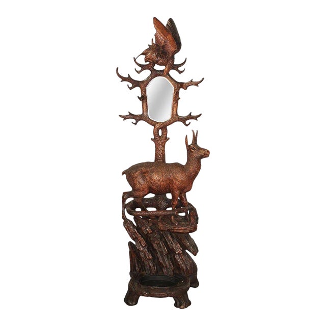 19th Century Black Forest Carved Hall Tree For Sale