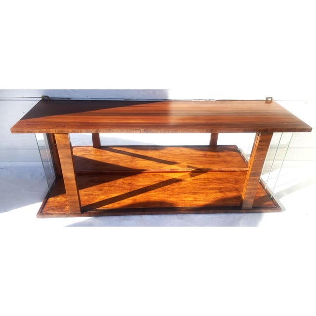 Modern Mid-20th Century Wall-Mounted Display Cabinet with Sliding Glass and Mirror, 1970s For Sale - Image 3 of 18