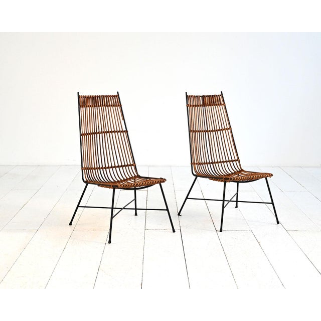 Bamboo and Metal Chairs, 1960s, Set of 2 For Sale - Image 13 of 13