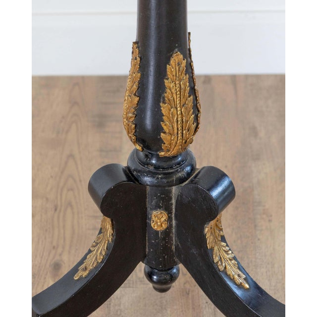 19th Century 19th Century Napoleon III Pedestal Table with Marquetry and Painted Earthenware Basin, France For Sale - Image 5 of 9