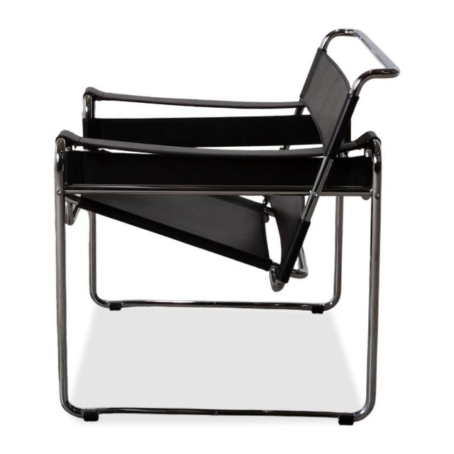 Wassily Chair Leather Armchair Black Chair by Marcel Breuer for Knoll Inc. For Sale - Image 11 of 13