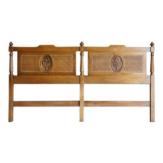 Late 20th Century French Regency Style Cane King / Cal King Headboard For Sale