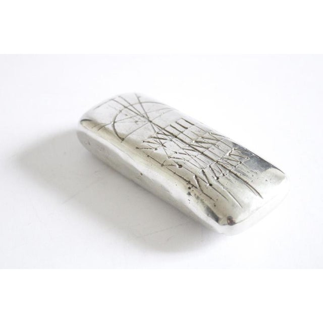 Post-Modern Abstract Pewter Sculpture by Walter Valentini, 1980 For Sale - Image 13 of 18