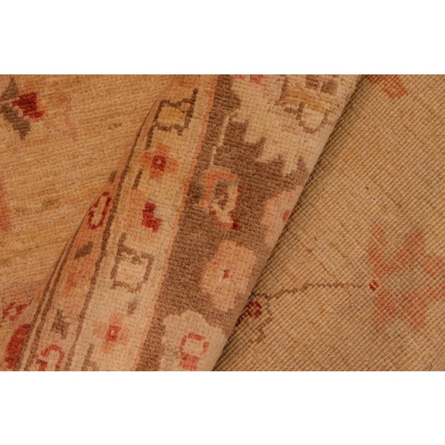 Textile Shabby Chic Ziegler Tan Brown Hand-Knotted Wool Rug - 8'8'' X 9'10'' For Sale - Image 7 of 8