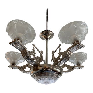 1930s French Art Deco Chandelier For Sale