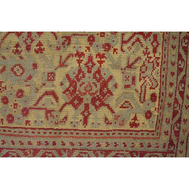 1900s Light Gray Geometric Antique Turkish Oushak Rug 8'4" X 11'7" Handknotted Wool Carpet For Sale - Image 10 of 12