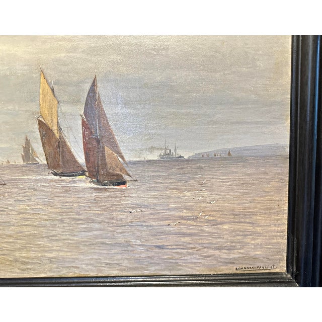 Hugo Schnars-Alquist, Sailing Ships, Artwork by Prominent German Marine Painter from Hamburg For Sale - Image 3 of 11