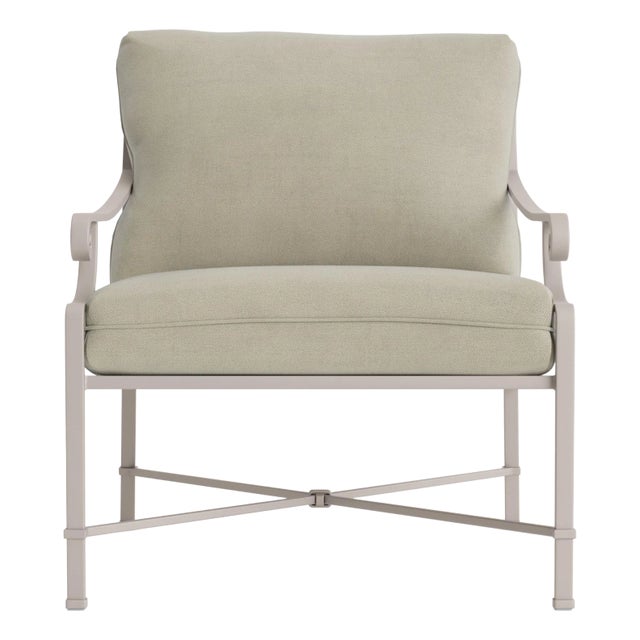 Brown Jordan Venetian Lounge Chair, Dove frame with Fusion Meadow fabric For Sale