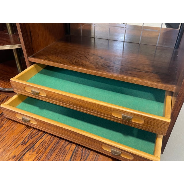 Danish Mid Century Modern Rosewood Bookcase / Drop Down Bar, C. 1960’s For Sale - Image 13 of 13