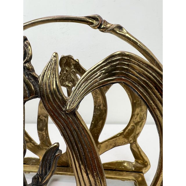 Floral Magazine Rack in Brass by Gilde Handwerk, 1970s For Sale - Image 11 of 14