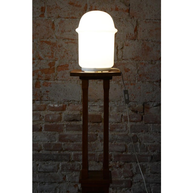 Mid-Century Table Lamp in Lacquered Metal and Opal Glass, Czech, 1960s For Sale - Image 4 of 8