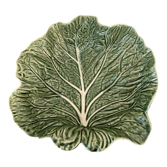Vintage Bordallo Pinheiro Cabbage Leaf Serving Bowl For Sale