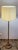 Mid-Century Modern Vintage Floor Lamp with Brass Frame and White Patterned Fabric Shade, 1950s For Sale - Image 3 of 8