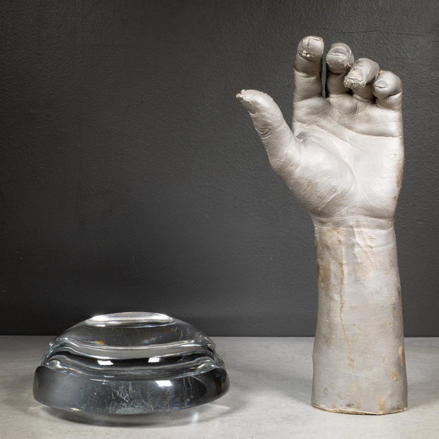 Transparent Signed Organic Crystal Glass Paper Weight For Sale - Image 8 of 12