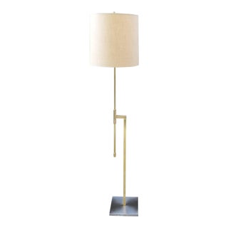 Mid Century Modern Laurel Adjutable Brass Floor Lamp For Sale