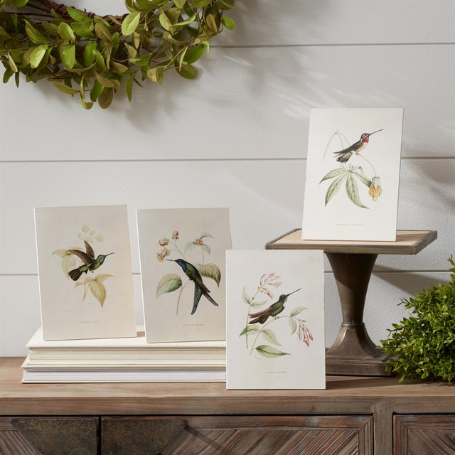 Bring the elegance of nature indoors with this enchanting set of Framed Hummingbird Prints. Each piece features a...