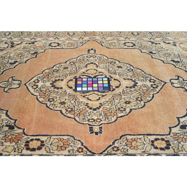 Salmon Antique Persian Rug 4' x 5' For Sale - Image 8 of 10