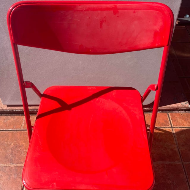 Vintage Ikea Ted Folding Chair, Red, by Niels Gammelgaard, 1979-1989 For Sale - Image 10 of 12