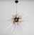Italian modern sputnik chandelier with clear Murano glass shards spikes, mounted on natural unlacquered brass frame with...