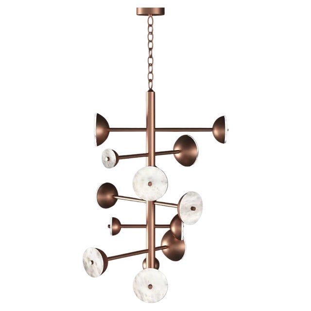 Teti Copper Chandelier by Alabastro Italiano For Sale