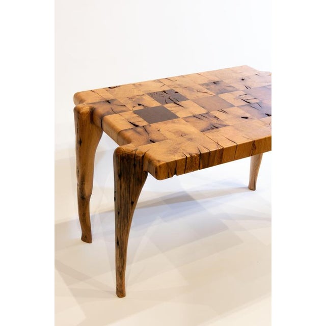 26-02 oak side table by timothée musset unique dimensions: d 50 x w 80 x h 50 cm materials: oak as a child, timothée...