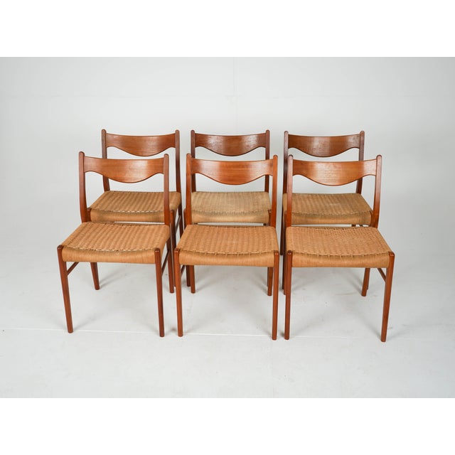 Vintage GS61 Teak Chairs by Arne Wahl Iversen, 1960s, Set of 6 For Sale - Image 15 of 17