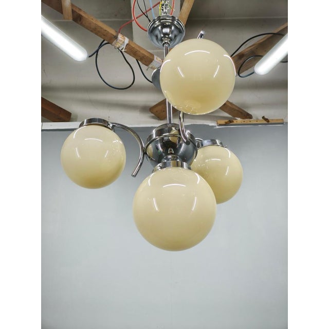 Art Deco Champagne Glass Chandelier, Former Czechoslovakia, 1930s For Sale - Image 11 of 14