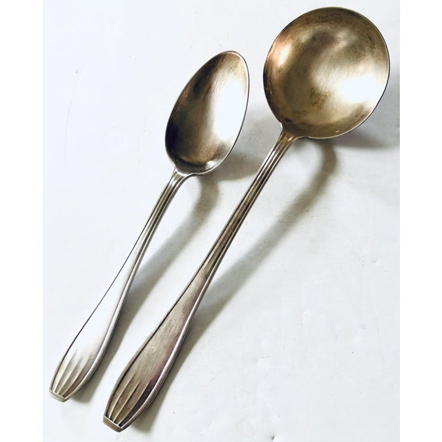 French Vintage Guy Degrenne French Silver Plated Flatware, Set of 37 For Sale - Image 3 of 13
