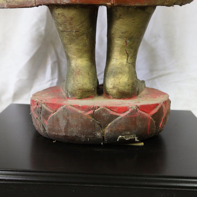 20th Century Thai Burmese Mandalay Style Woodcarving Buddha Statue For Sale - Image 11 of 12