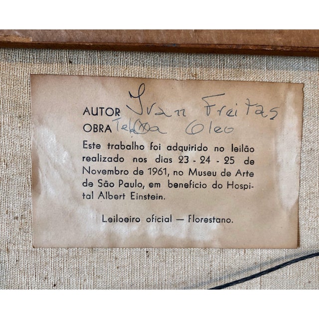 Ivan Freitas, Brazilian Modernist Abstract Oil Painting Latin American Expressionist Concreta, c.1960 For Sale - Image 11 of 15