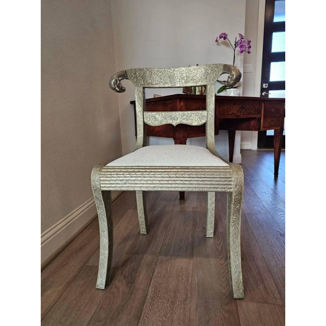 Silver Vintage Anglo-Indian Silvered Metal-Clad Chair For Sale - Image 8 of 13