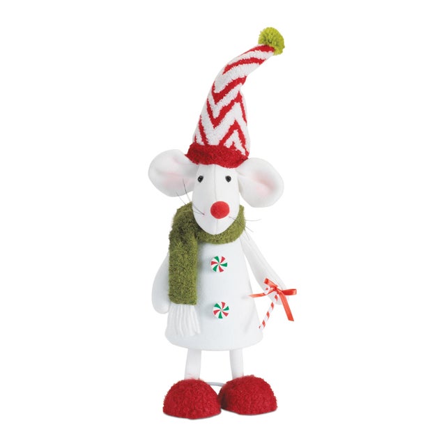 Kenneth Ludwig Chicago Holiday Plush Mouse Figurines (Set of 2) For Sale - Image 4 of 5