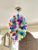 Modern Light Fixture of Stained Colorful Handblown Glass For Sale - Image 3 of 12