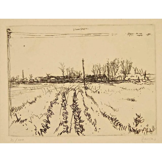 Landscape - Original Etching by G. Zancan - 1960 ca. 1960 ca. For Sale