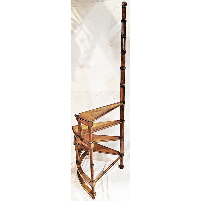 Vintage Mahogany Spiral Library Steps For Sale - Image 11 of 12